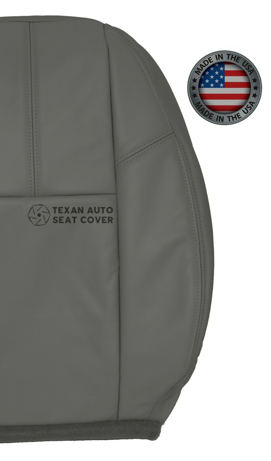 2007, 2008, 2009, 2010, 2011, 2012, 2013, 2014 GMC Sierra 1500HD 2500HD 3500HD Work Truck Passenger Side Lean Back Synthetic Leather Replacement Seat Cover Dark Gray