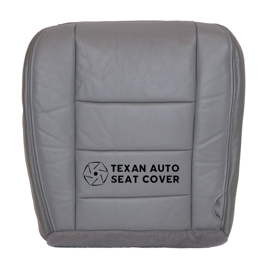 2003, 2004, 2005, 2006 Ford F250 F350 F450 F550 Lariat XLT, Crew Cab Driver Bottom Replacement Synthetic Leather Seat Cover Gray