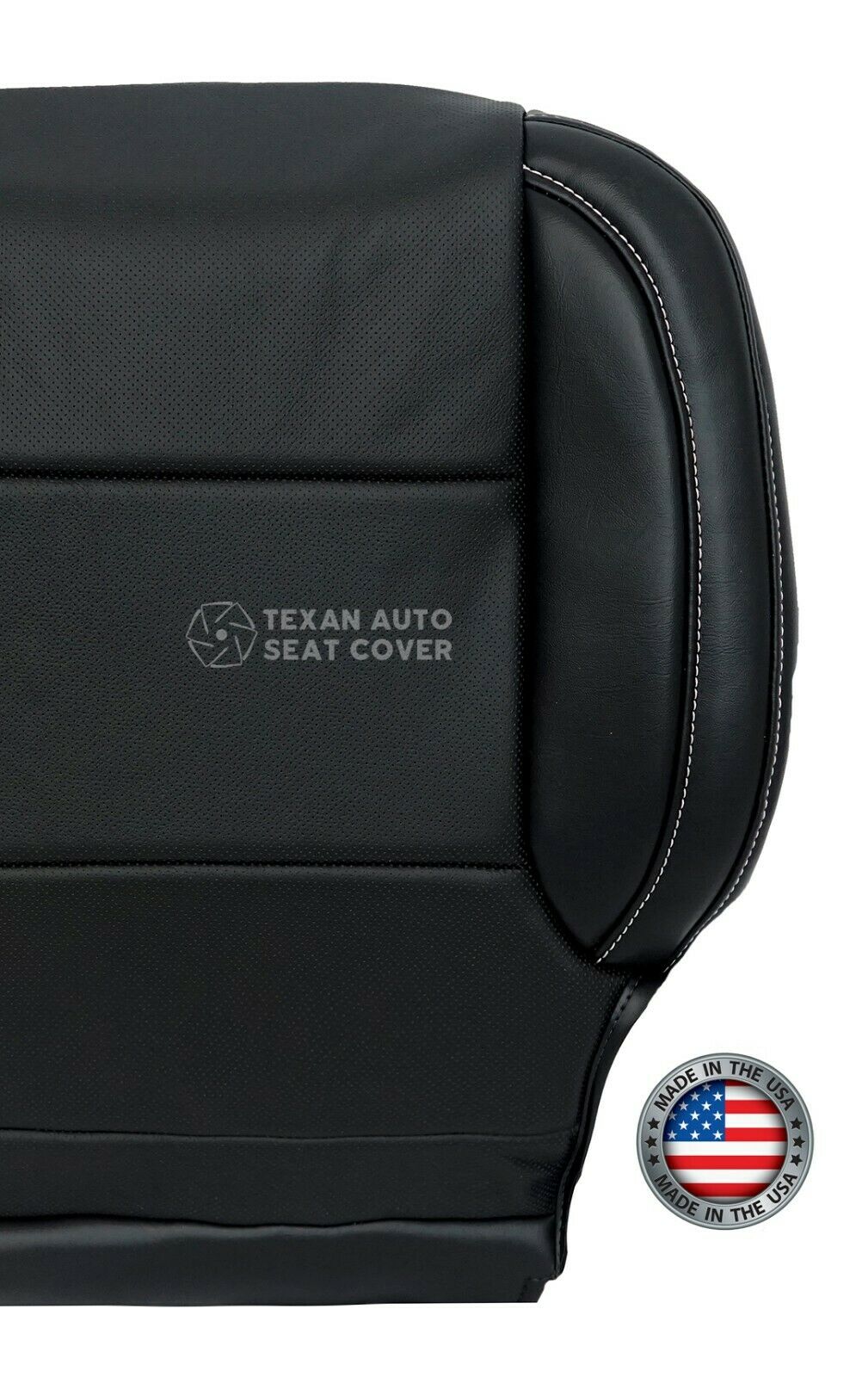 2015 to 2020 Chevy Tahoe/Suburban LTZ Driver Side Bottom Perforated Synthetic Leather Replacement Seat Cover Black