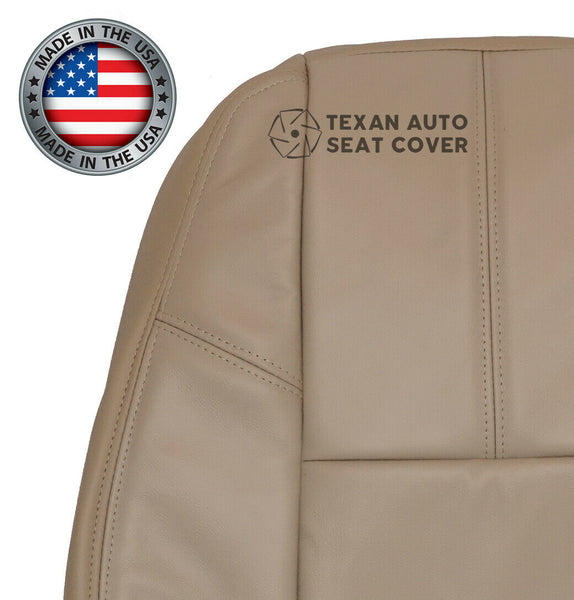 2007, 2008, 2009, 2010, 2011, 2012, 2013, 2014 GMC Sierra Denali, SLT, SLE, SL Driver Side Lean Back Synthetic Leather Replacement Seat Cover Tan