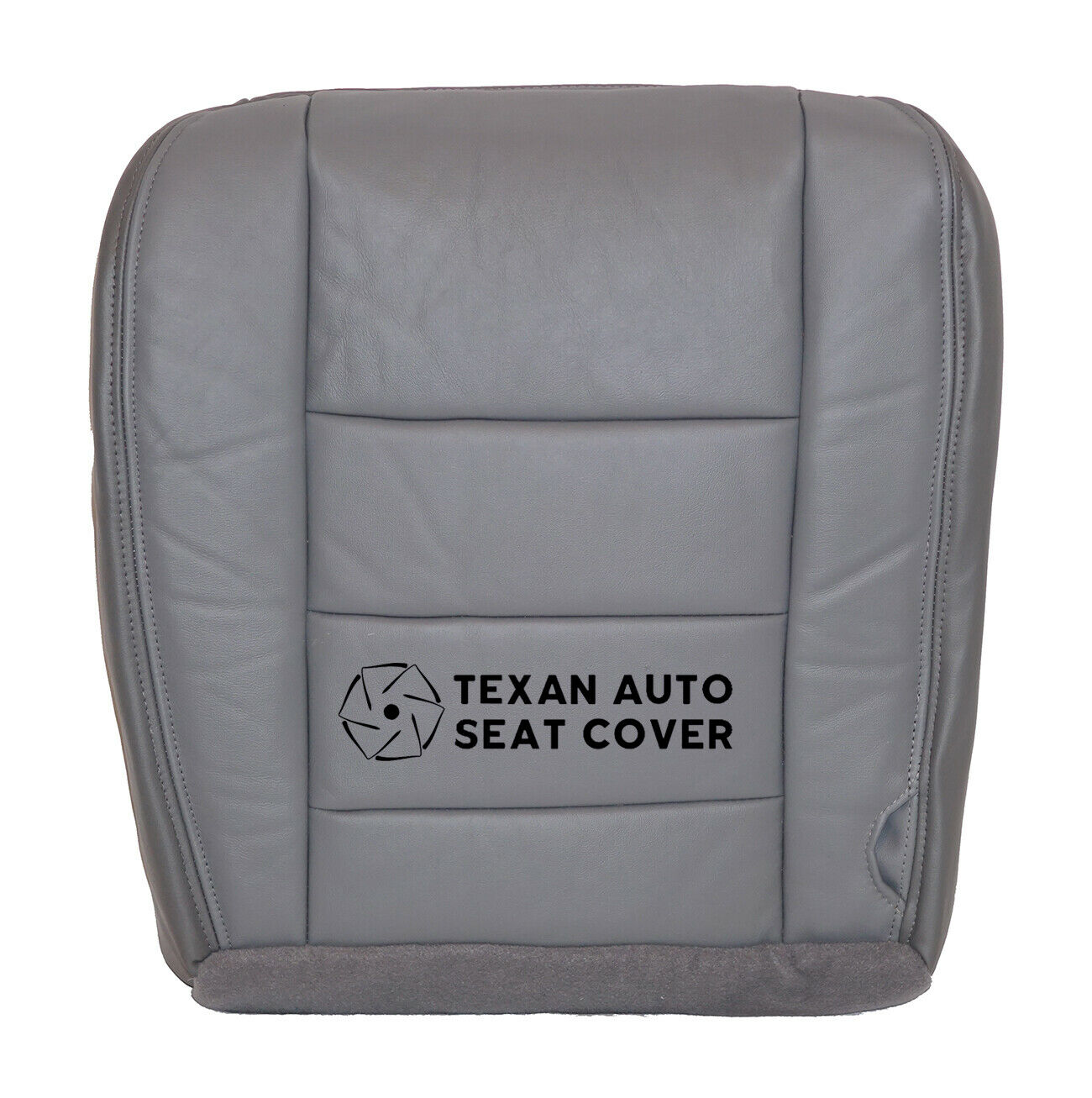 2003, 2004, 2005, 2006 Ford F250 F350 F450 F550 Lariat XLT, Crew Cab Driver Bottom Replacement Leather Seat Cover Gray