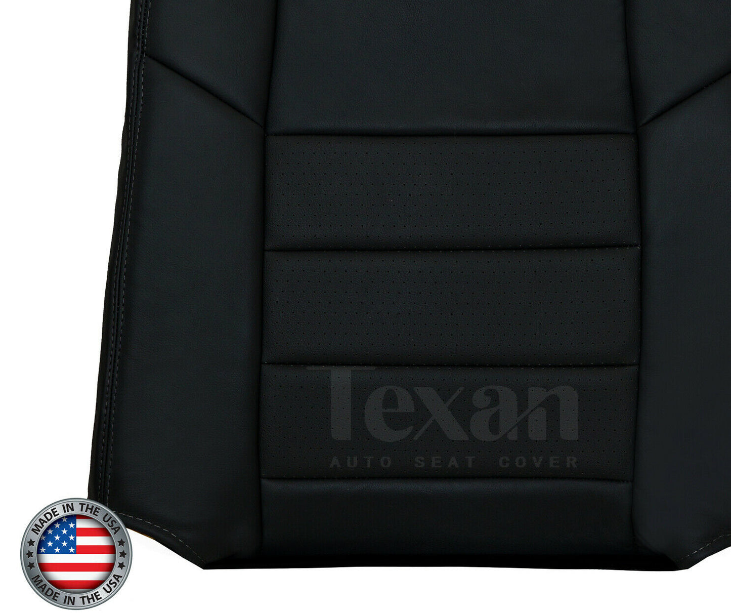 2002, 2003, 2004, 2005, 2006, 2007 Ford F250 F350 F450 F550 Lariat XLT Sport   Driver Side Lean Back perforated Synthetic Leather Replacement Seat Cover Black