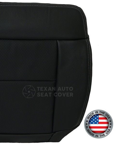 2005 to 2008 Ford F-150 Lariat Passenger Side Bottom  Leather with Inserts Replacement Seat Cover Black
