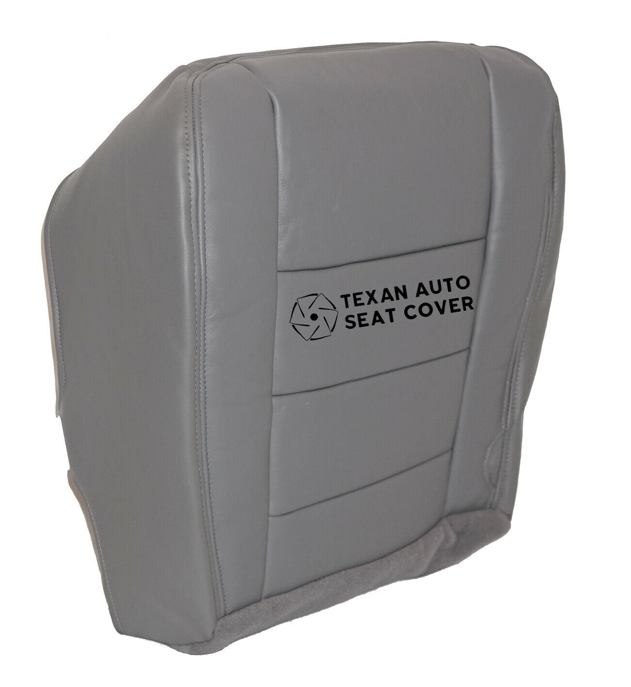 2003, 2004, 2005, 2006 Ford F250 F350 F450 F550 Lariat XLT, Crew Cab Driver Bottom Replacement Leather Seat Cover Gray