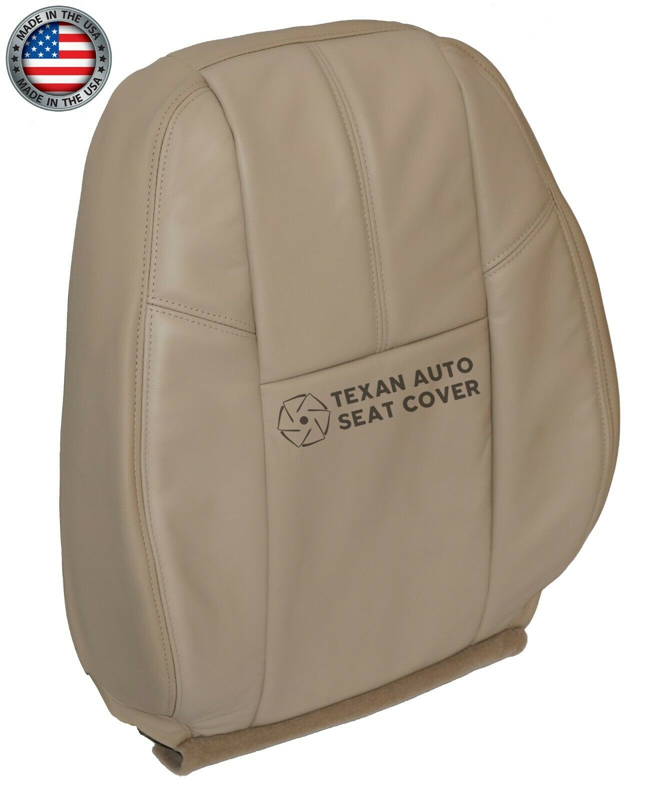 Fits 2007, 2008, 2009, 2020, 2011, 2012, 2013 Chevy Avalanche LT, LS, Z71, LTZ Passenger  Side Lean Back Synthetic Leather Replacement Seat Cover Tan