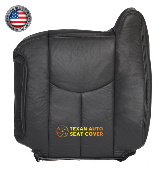 2003, 2004, 2005, 2006, 2007 GMC Sierra SLT SLE Driver Side Lean Back Synthetic Leather Replacement Seat Cover Dark Gray