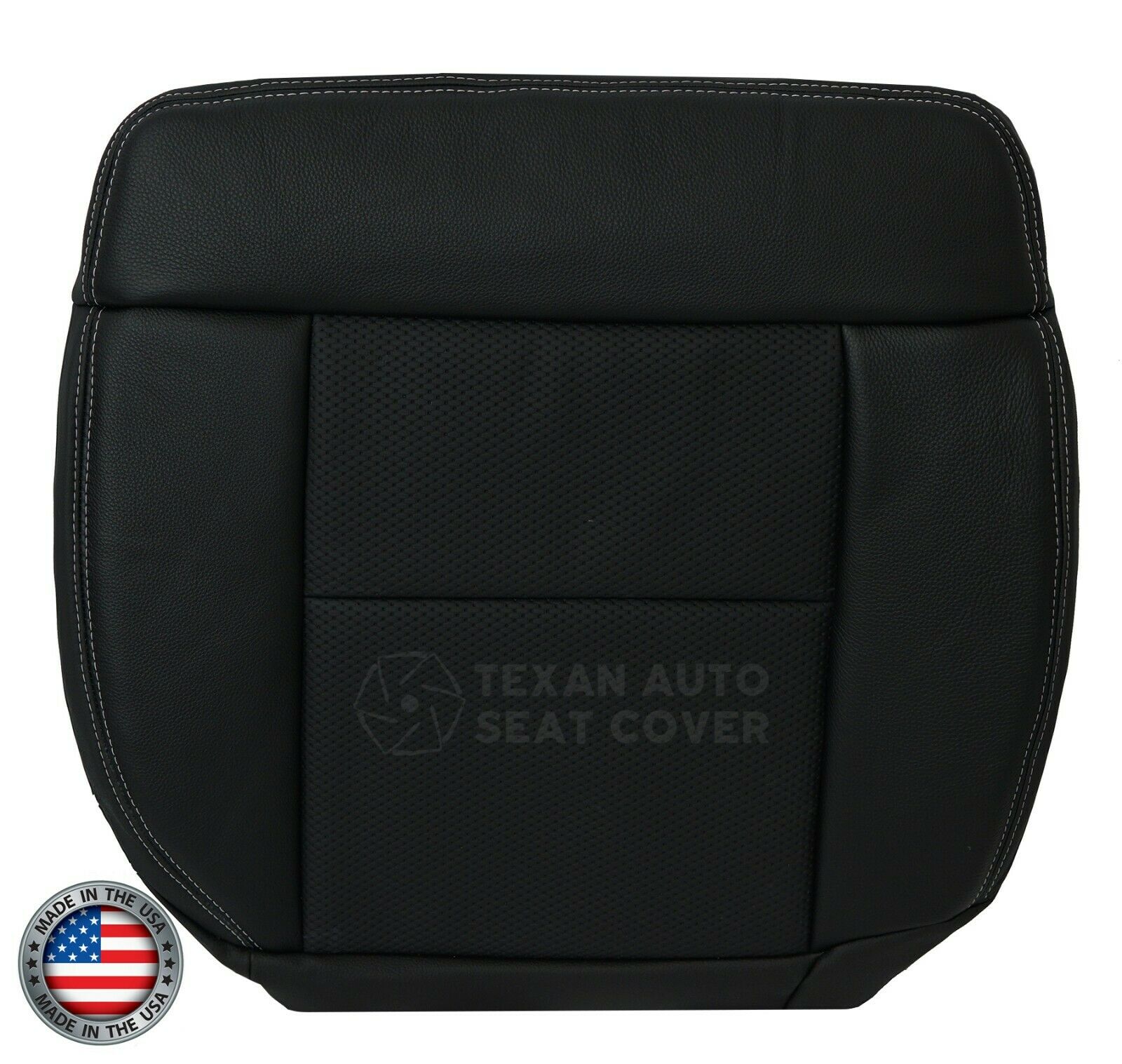 2005, 2006, 2007, 2008 Ford F-150 Lariat Passenger Bottom Leather Replacement Seat Cover Black