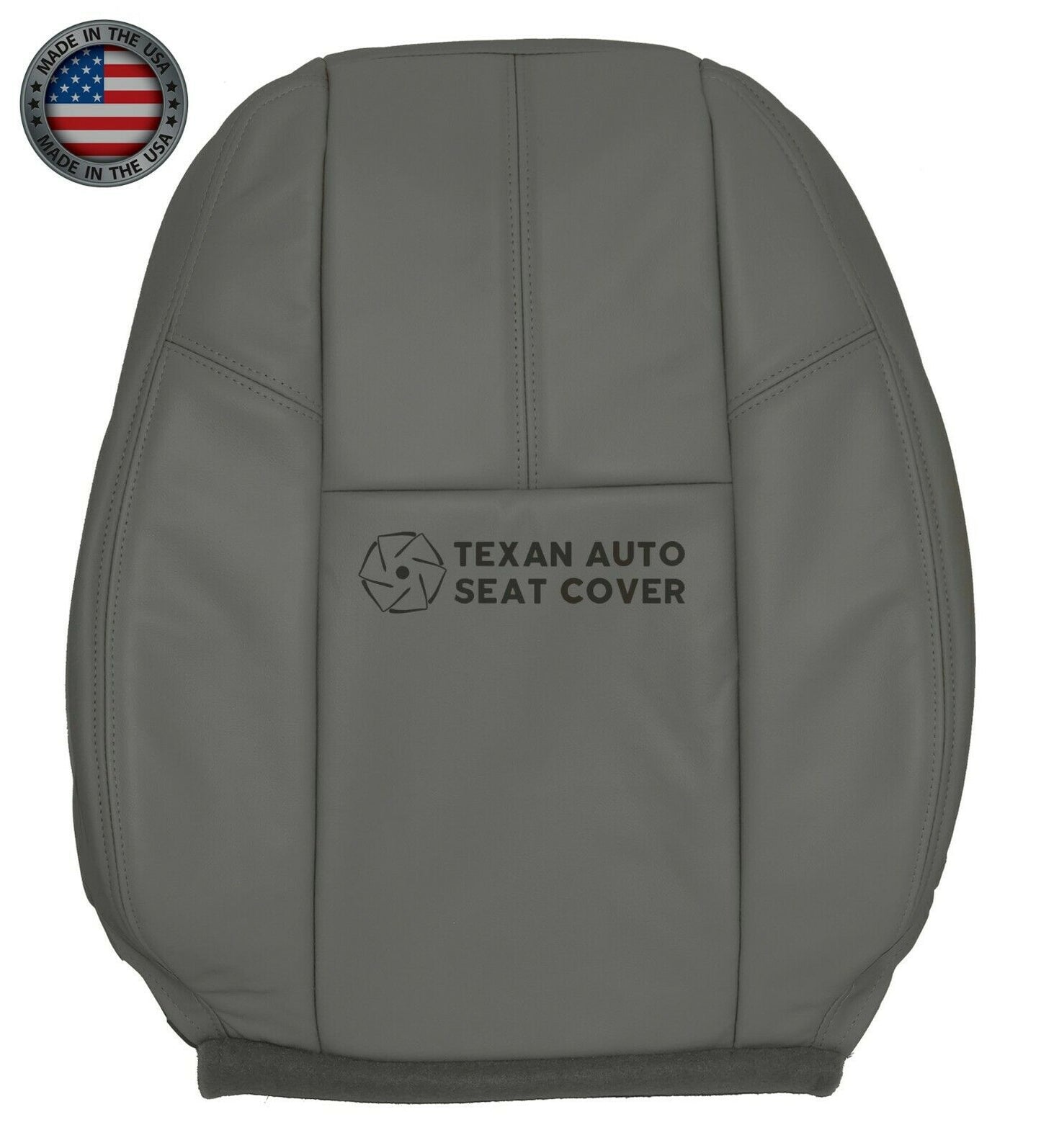 2007, 2008, 2009, 2010, 2011, 2012, 2013, 2014 GMC Sierra 1500HD 2500HD 3500HD Work Truck Passenger Side Lean Back Synthetic Leather Replacement Seat Cover Dark Gray