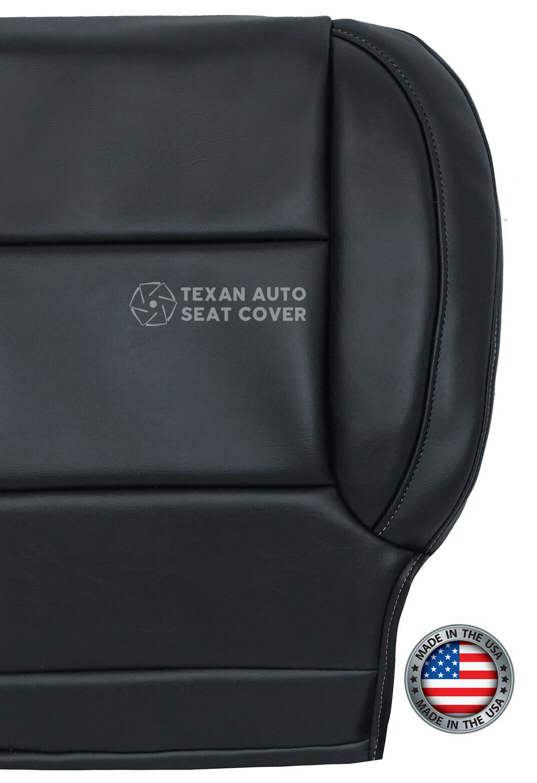 2015 to 2020 Chevy Tahoe/Suburban LT, LS Passenger Side Bottom Synthetic Leather Replacement Seat Cover Black