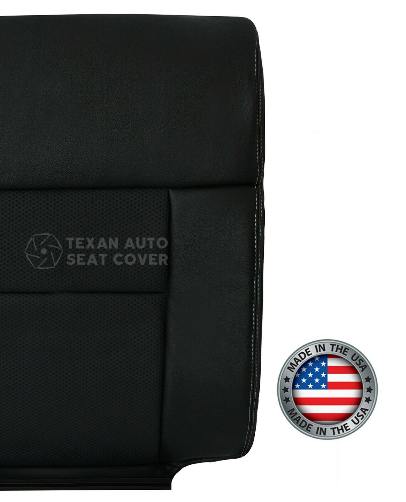 Fits 2005 to 2008 Ford F-150 Lariat Driver Side Lean Back  Leather with Inserts Replacement Seat Cover Black