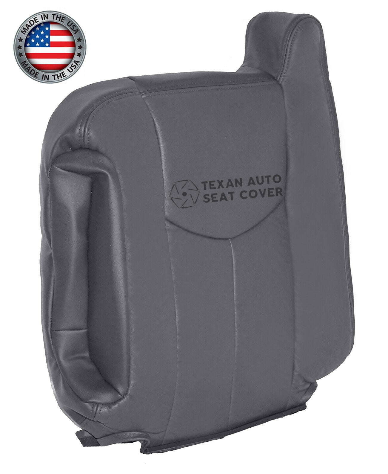 2003, 2004, 2005, 2006, 2007 GMC Sierra SLT SLE Passenger Side Lean Back Synthetic Leather Replacement Seat Cover Gray