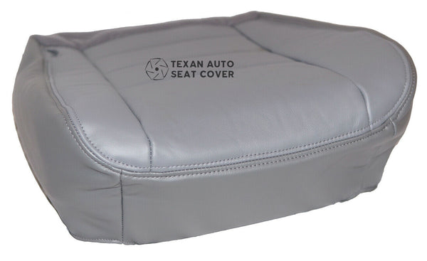 2003, 2004, 2005, 2006 Ford F250 F350 F450 F550 Lariat XLT, Crew Cab Driver Bottom Replacement Synthetic Leather Seat Cover Gray