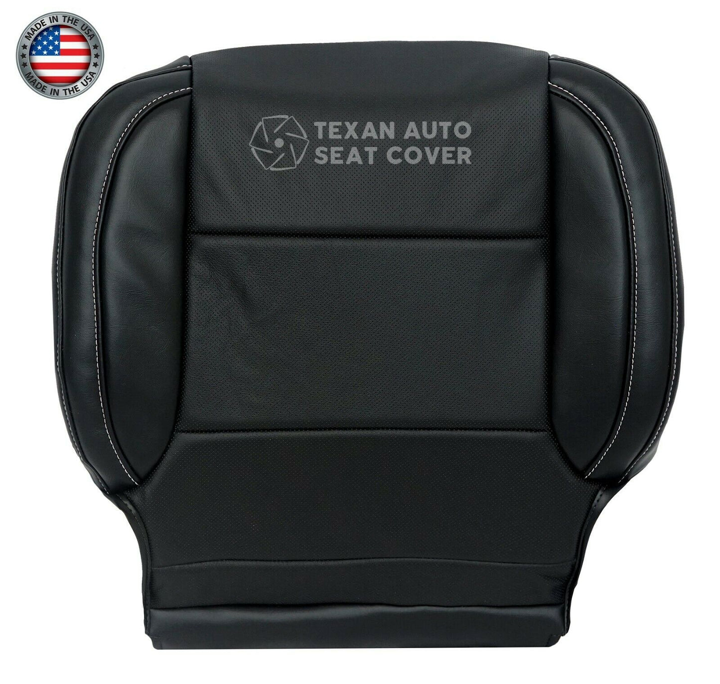 2015 to 2020 Chevy Tahoe/Suburban LTZ Driver Side Bottom Perforated Synthetic Leather Replacement Seat Cover Black