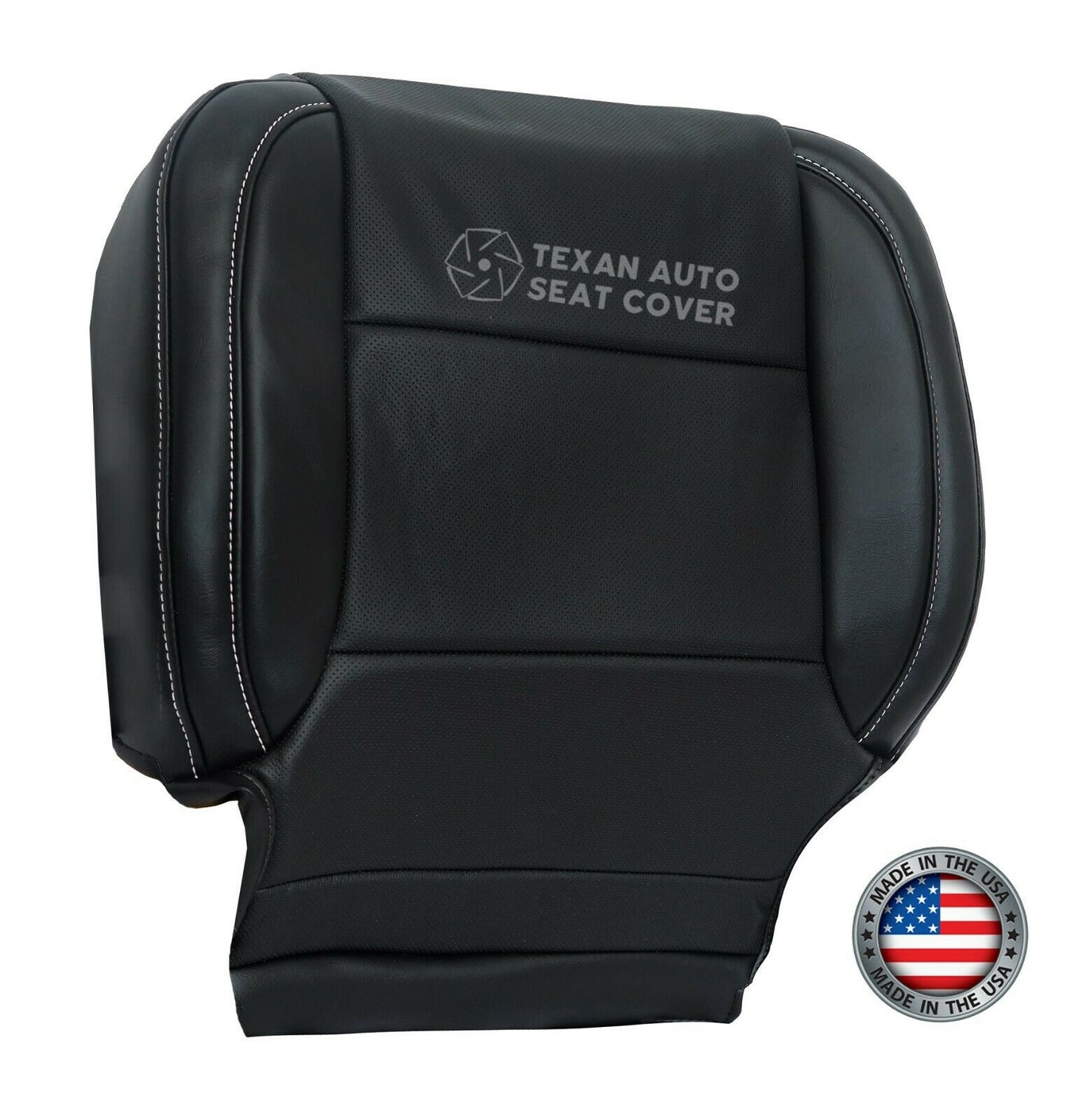 2015 to 2020 Chevy Tahoe/Suburban LTZ Driver Side Bottom Perforated Synthetic Leather Replacement Seat Cover Black