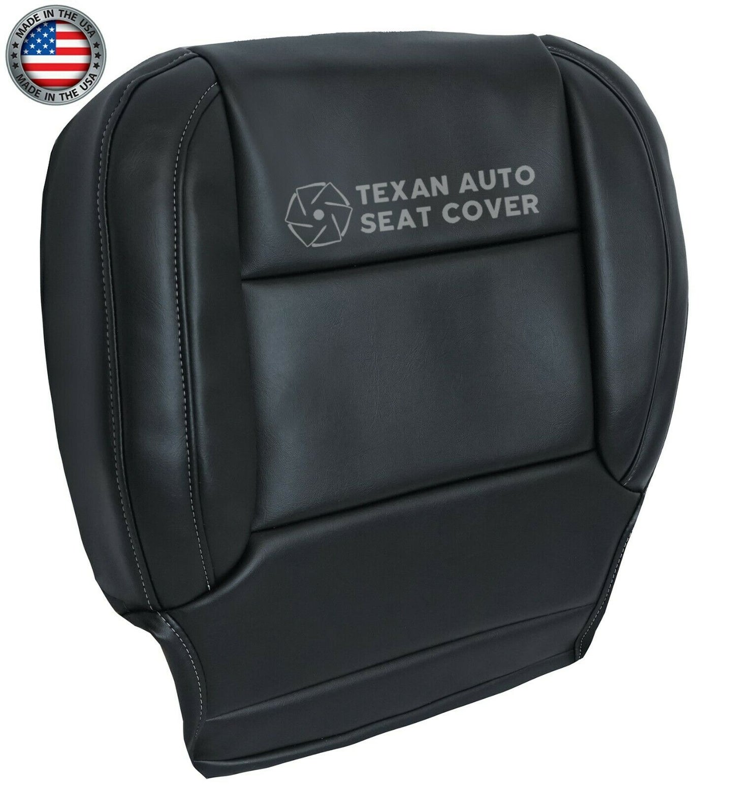 2015 to 2020 Chevy Tahoe/Suburban LT, LS Passenger Side Bottom Synthetic Leather Replacement Seat Cover Black