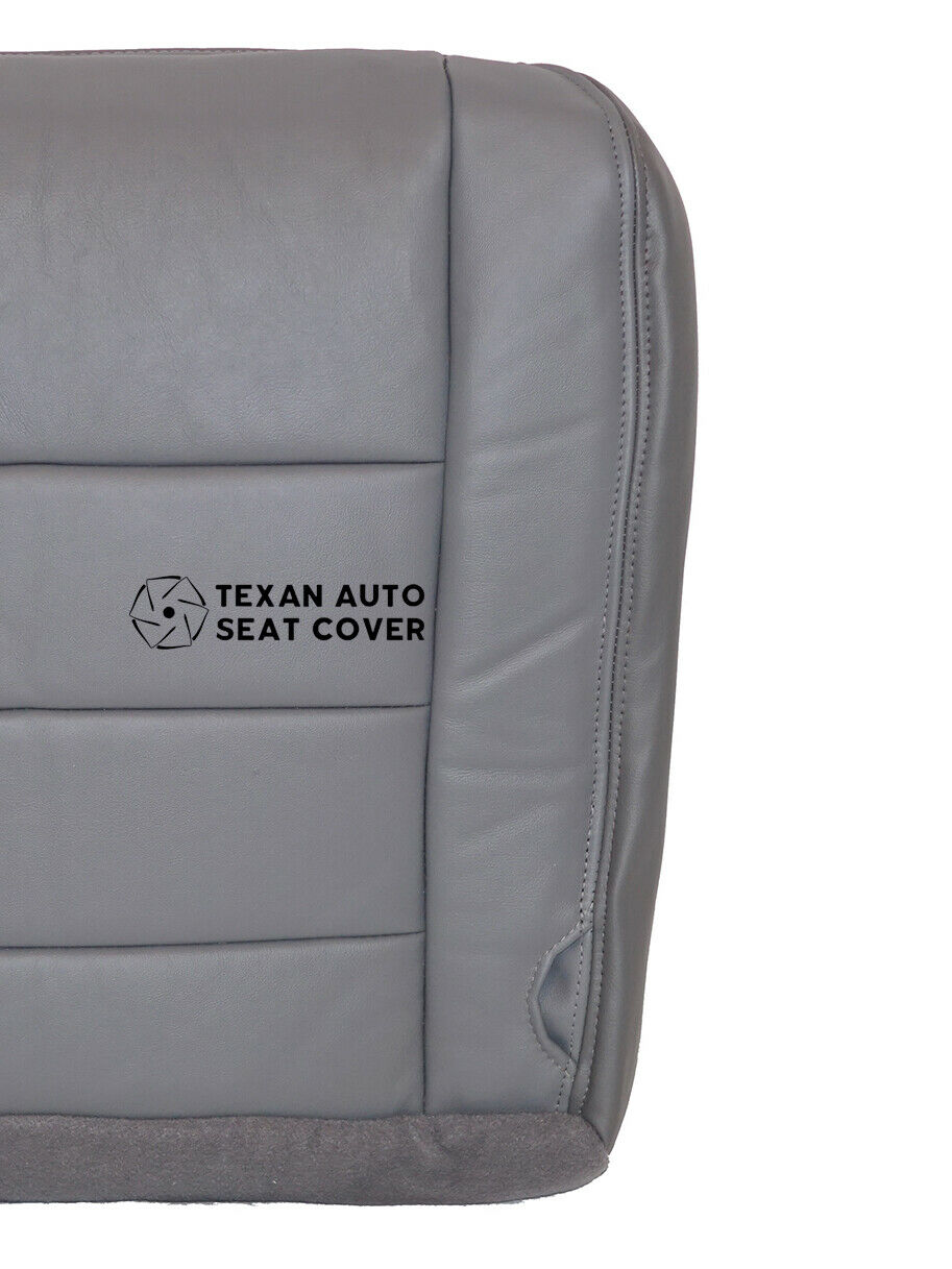 2003, 2004, 2005, 2006 Ford F250 F350 F450 F550 Lariat XLT, Crew Cab Passenger Bottom Replacement Synthetic Leather Seat Cover Gray