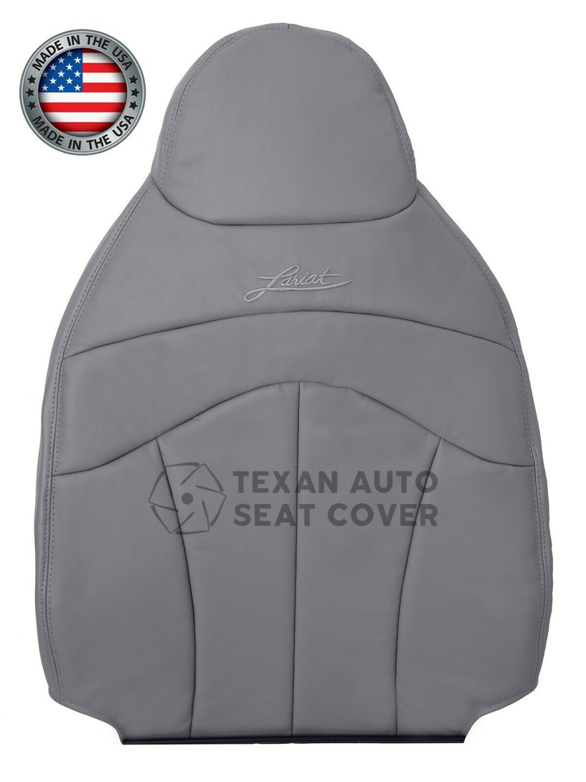 1999, 2000, 2001 Ford F150 Lariat Passenger Lean Back Leather Seat Cover Gray
