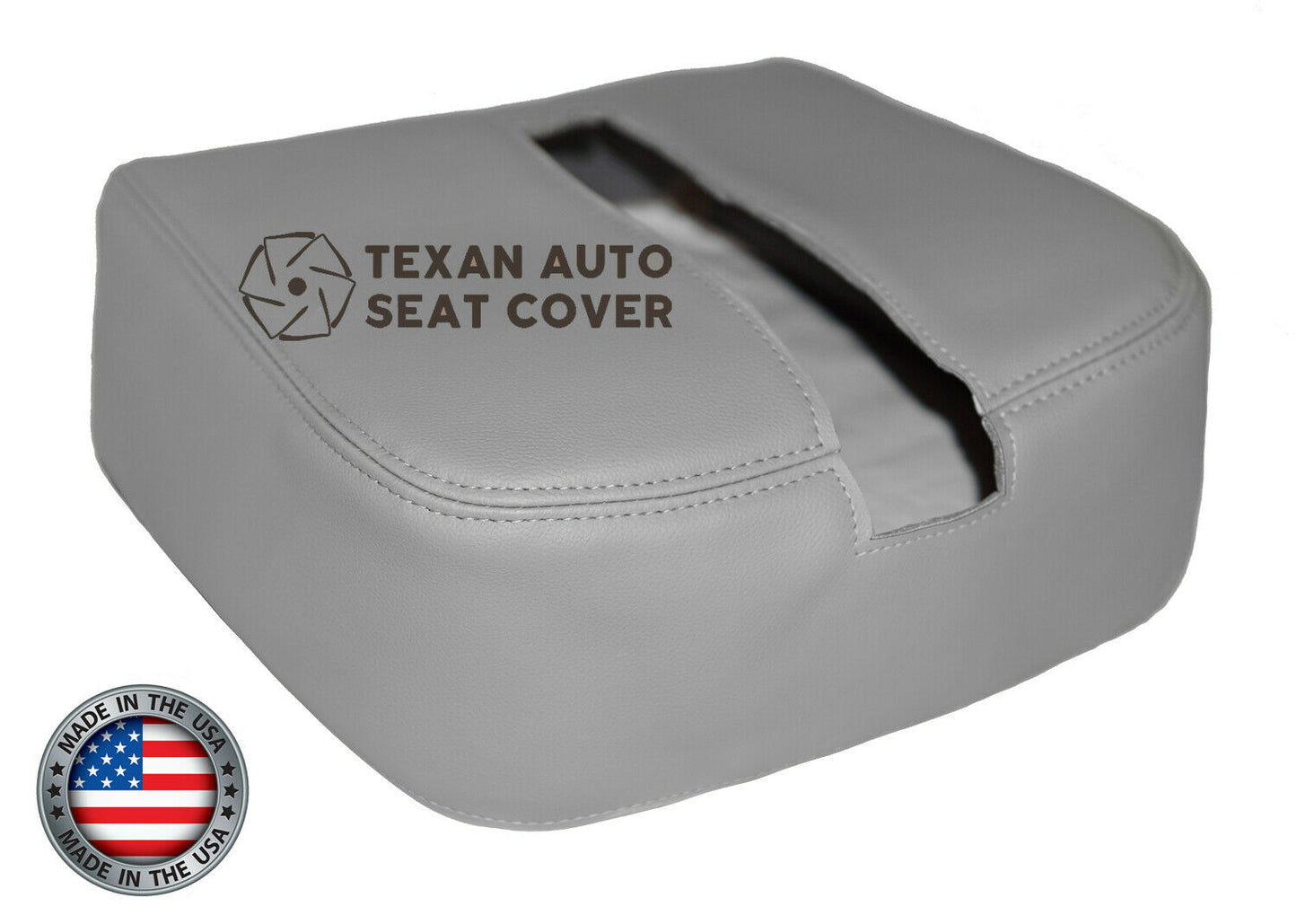 Fits 2007, 2008, 2009, 2010, 2011, 2012, 2013, 2014 GMC Yukon, Yukon XL Center Console Synthetic Leather  Replacement Cover Gray