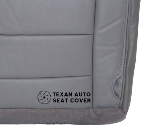 2003, 2004, 2005, 2006 Ford F250 F350 F450 F550 Lariat XLT, Crew Cab Driver Bottom Replacement Synthetic Leather Seat Cover Gray